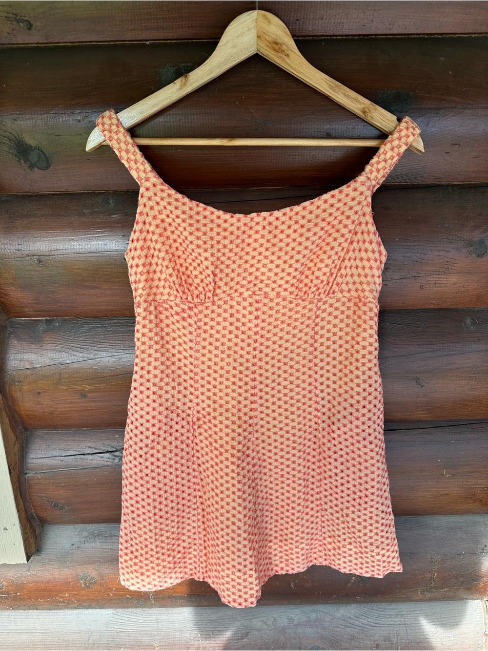 Free People Berry Kiss Off-The-Shoulder Mini Dress In Peach